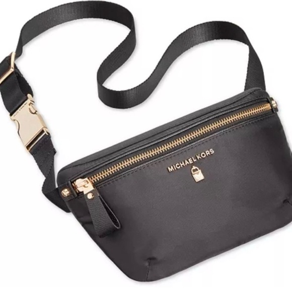 Michael Kors Black Belt Bag with Gold Accents - Picture 2 of 5